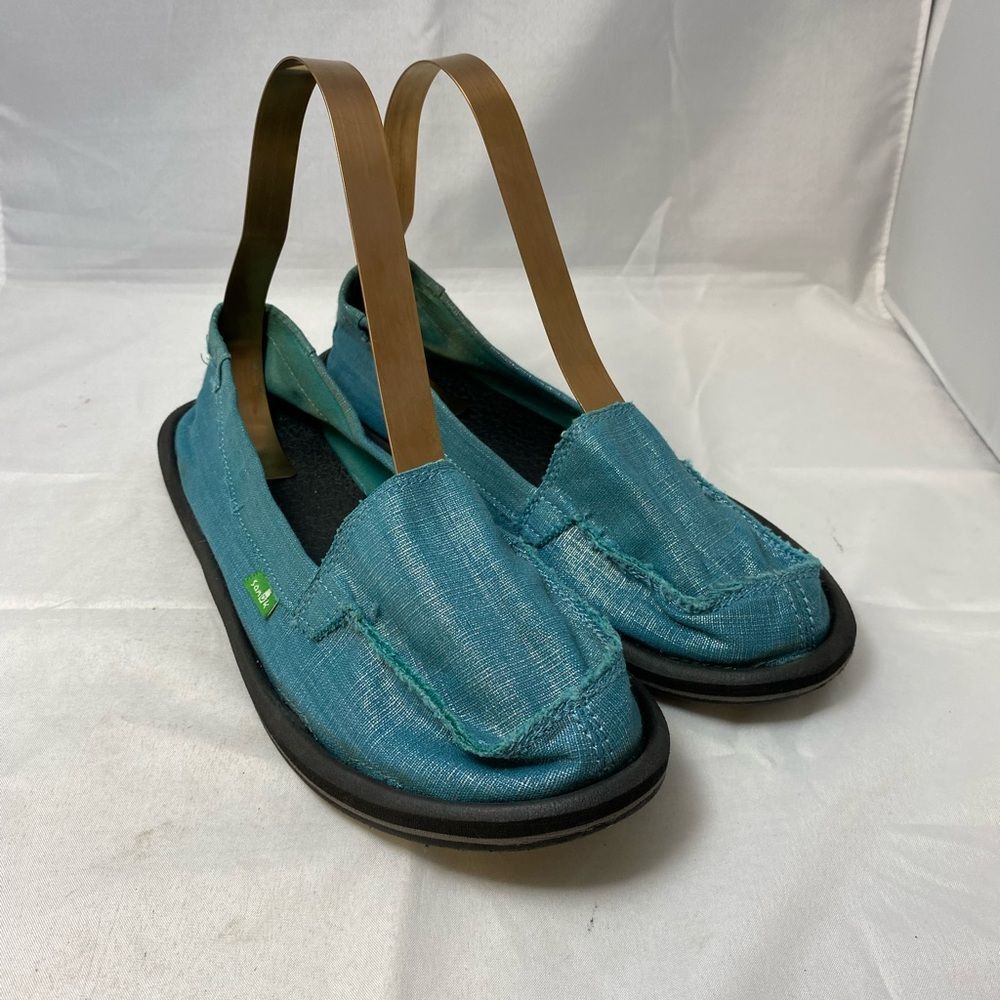 Sanuk Metallic Blue Slip on comfort flats 9